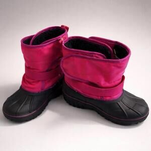 Kids Pink and Black Winter Snow Boots Size 13/1 Aldi